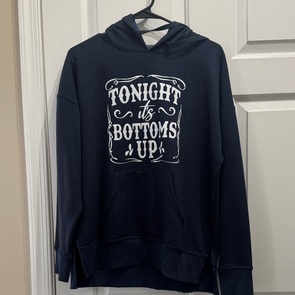 Black Hoodie with White Graphic Print